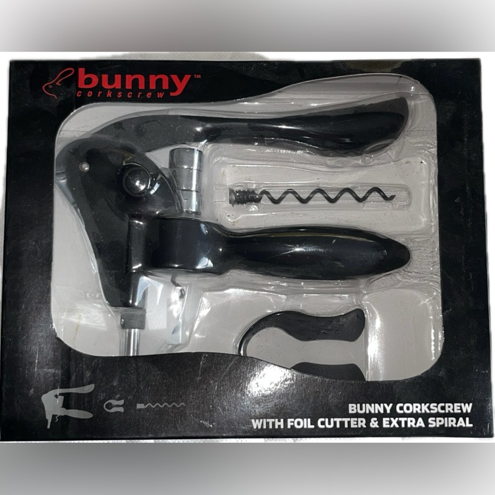 Bunny Corkscrew Wine Opener | Black | New in Box